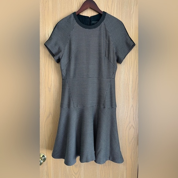 rag & bone Dresses & Skirts - Rag & Bone | Women’s SZ 4 |Black White Watson Flared Career Dresses Leather Trim